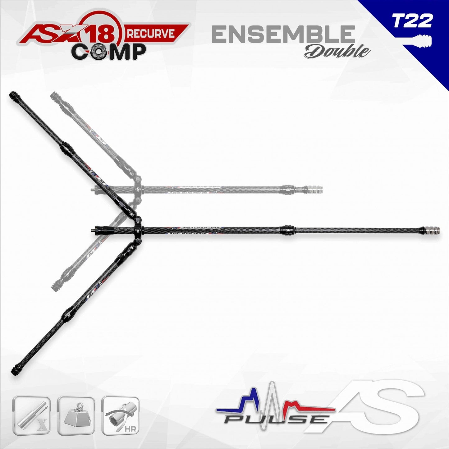 Arc Systeme Pulse AS X18 RECURVE COMP KIT T22 (AIM55 INCLUDED) DOUBLE X85/40cm (33.5/16in)